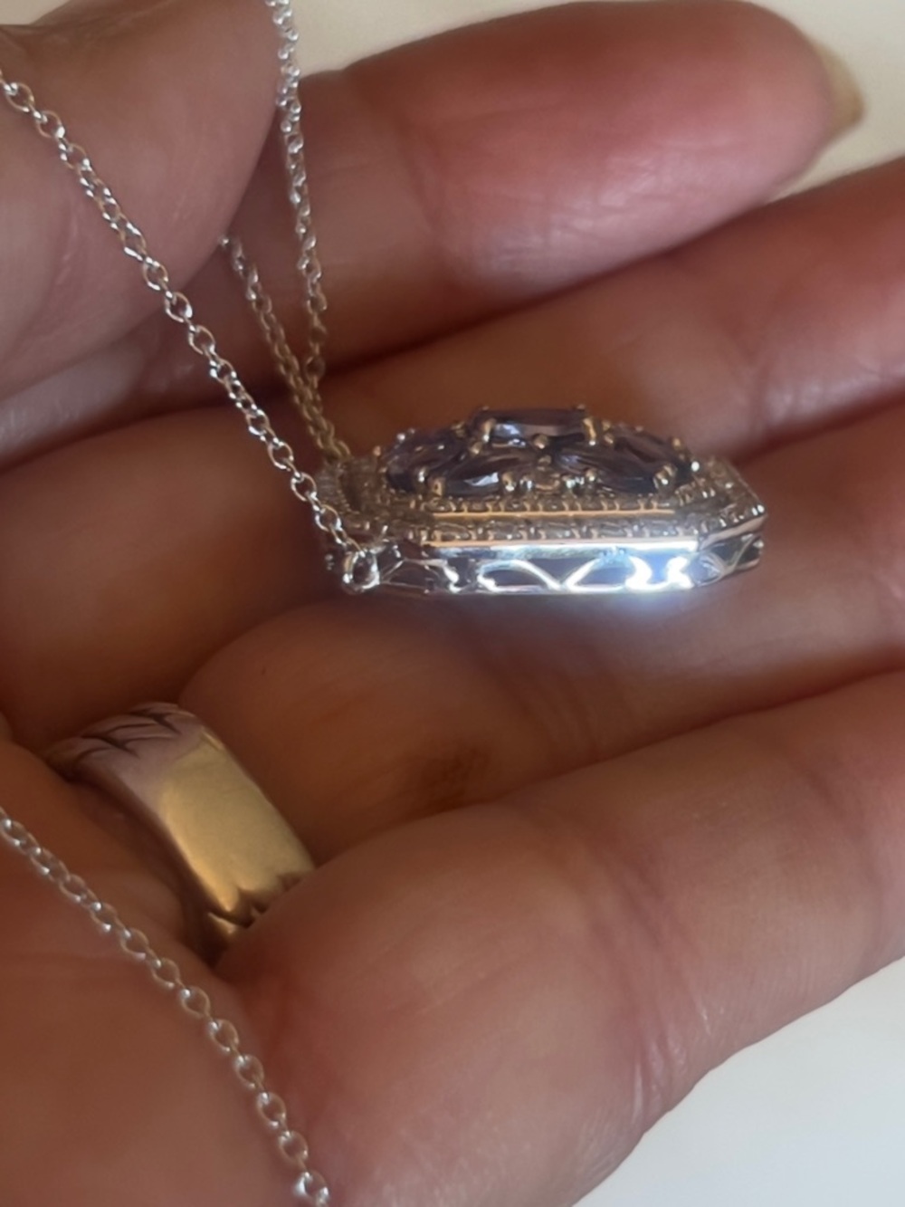 TANZANITE Marquis/Pear/Oval Pendant Necklace Sterling Silver 925 Stamped NWT - Picture 16 of 16